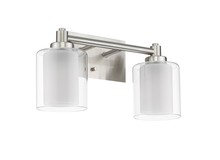 HOMEnhancements 18761 - Sonora 2-Light Vanity - NK  Clear & White Glass